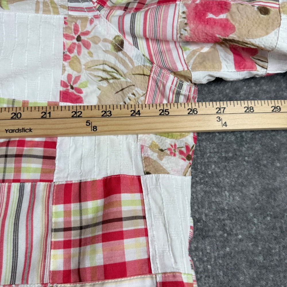 Koret Jacket Women's 20W Red Floral Plaid Patchwork Button Front - Picture 5 of 7